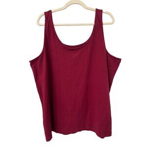 Maurices Scoop Neck Tank Top Womens 3X Red Cotton Blend Casual Summer Relaxed